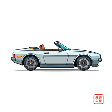 矢量插畫(huà)汽車(chē)敞篷跑車(chē)