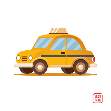 矢量插畫汽車出租車