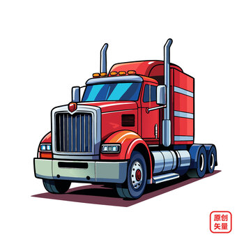 矢量插畫汽車大型卡車