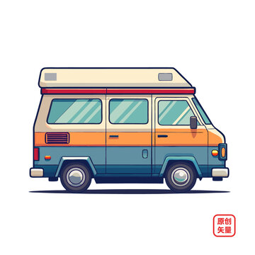 矢量插畫汽車房車