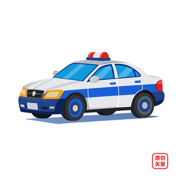 矢量插畫汽車特種車輛警車