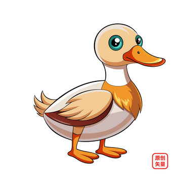 矢量插畫動物家禽鴨子