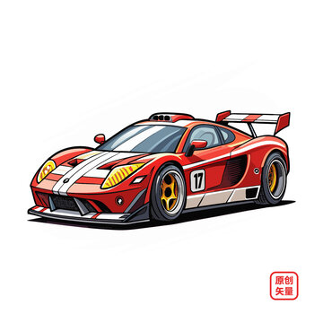 矢量插畫汽車競(jìng)速賽車