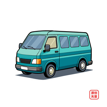 矢量插畫(huà)汽車面包車