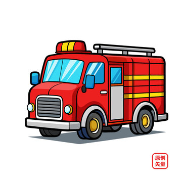 矢量插畫(huà)汽車(chē)特種車(chē)輛消防車(chē)