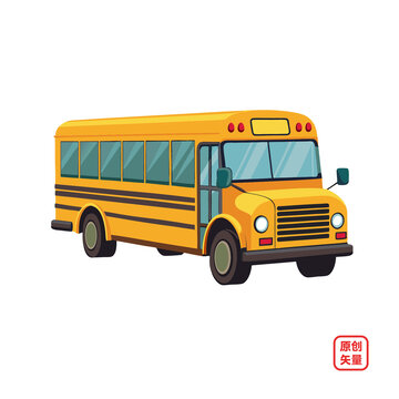 矢量插畫汽車特種車輛校車