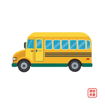 矢量插畫(huà)汽車(chē)特種車(chē)輛校車(chē)