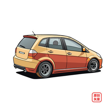 矢量插畫(huà)汽車掀背車