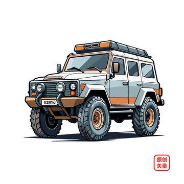 矢量插畫汽車越野車