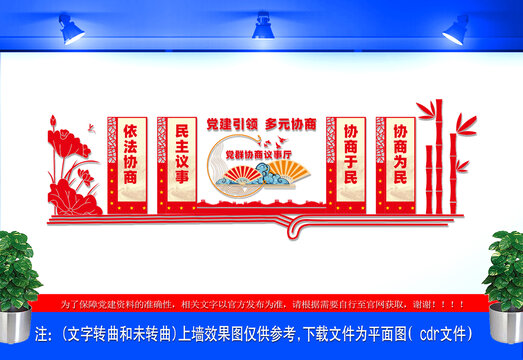 黨群協(xié)商議事廳文化墻