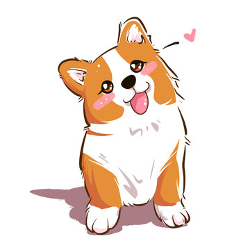 可愛卡通圖案小動物狗狗柯基小奶狗