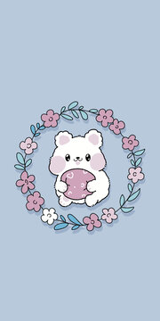 手機(jī)殼圖案小清新花環(huán)小倉鼠可愛動物卡通風(fēng)