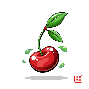 矢量插畫水果美味新鮮櫻桃