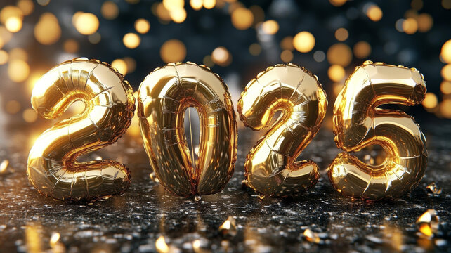 2025新年金色氣球