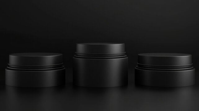 黑色化妝品罐擺臺(tái)