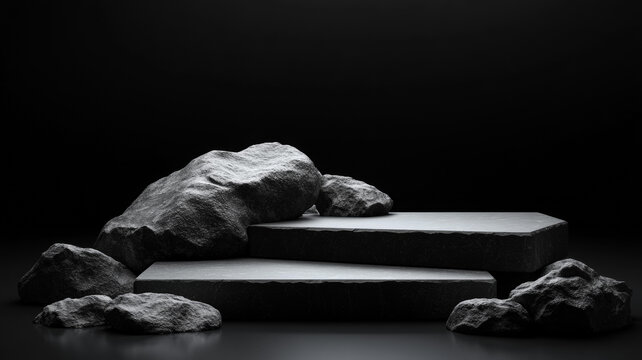 現(xiàn)代幾何石材展示臺(tái)