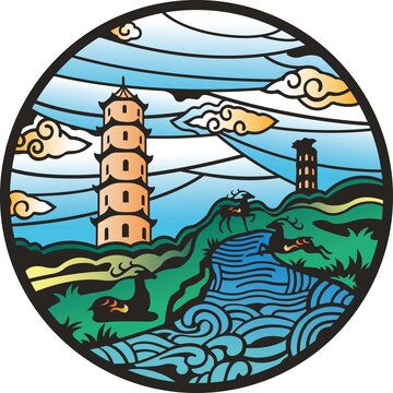 江心島風景
