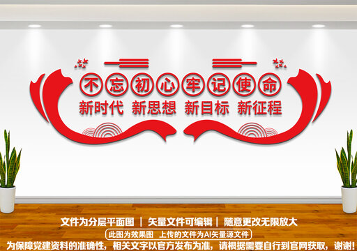 不忘初心文化墻