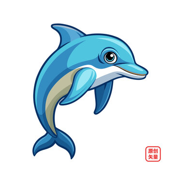 矢量插圖動物海洋生物海豚
