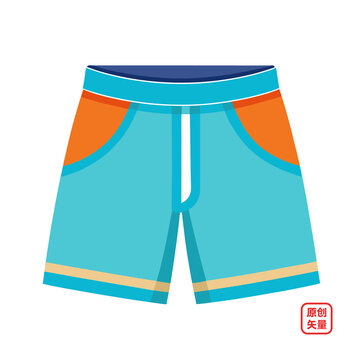 矢量插圖衣服短褲