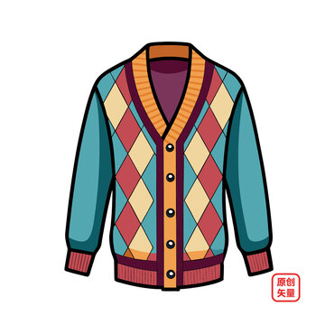矢量插圖衣服開衫毛衣