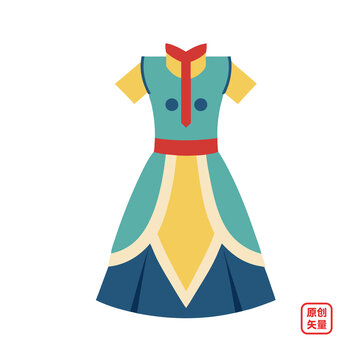 矢量插圖衣服女式裙子