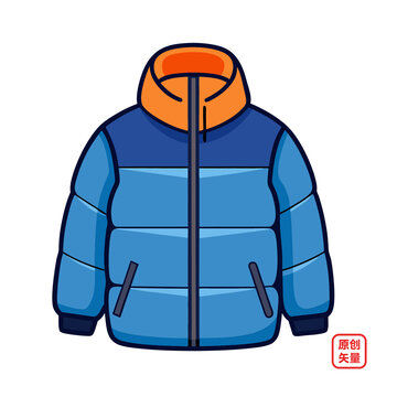 矢量插圖衣服羽絨服
