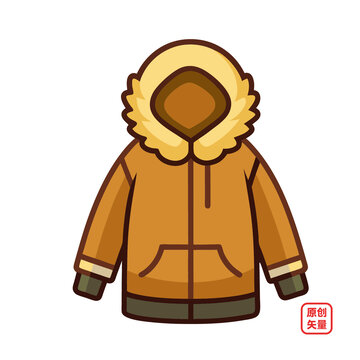 矢量插圖服裝服飾冬天棉襖