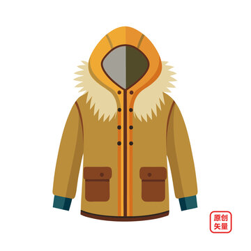 矢量插圖服裝服飾冬天棉襖