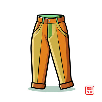 矢量插圖服裝服飾休閑褲