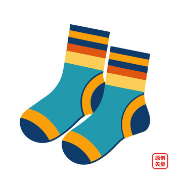 矢量插圖服裝服飾一雙襪子