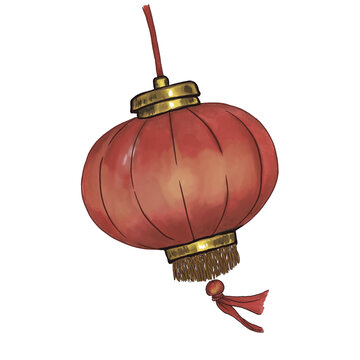 水彩插畫燈籠