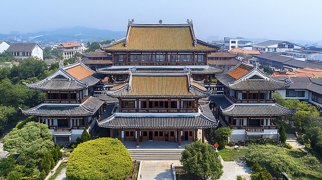 中國(guó)傳統(tǒng)建筑群全景圖