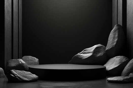 暗黑極簡產(chǎn)品展示臺