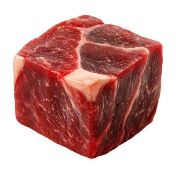[免摳素材]新鮮生牛肉方塊特寫