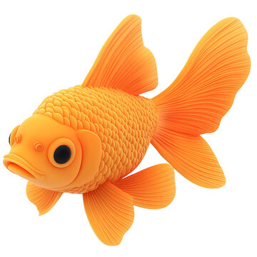 [免摳素材]橘黃色金魚卡通