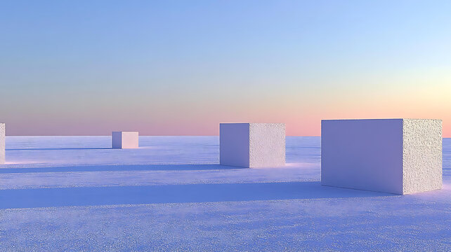 極簡主義立方體場景