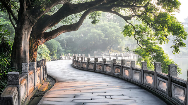 風景如畫的古色石徑
