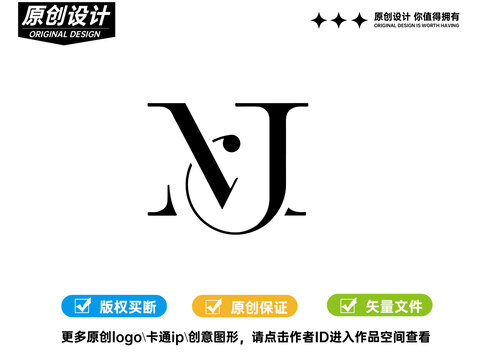 MJ字母標志logo