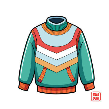 矢量插圖服裝服飾衣服運(yùn)動毛衣