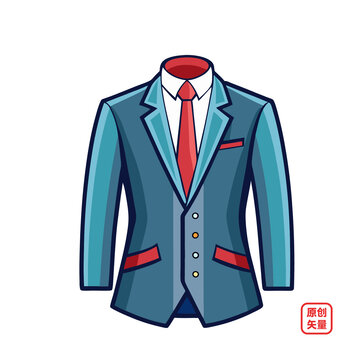矢量插圖服裝服飾正裝西裝