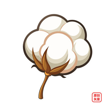 矢量插圖農(nóng)作物棉花