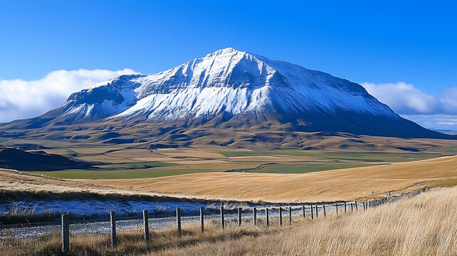雪山與田野的壯麗景觀