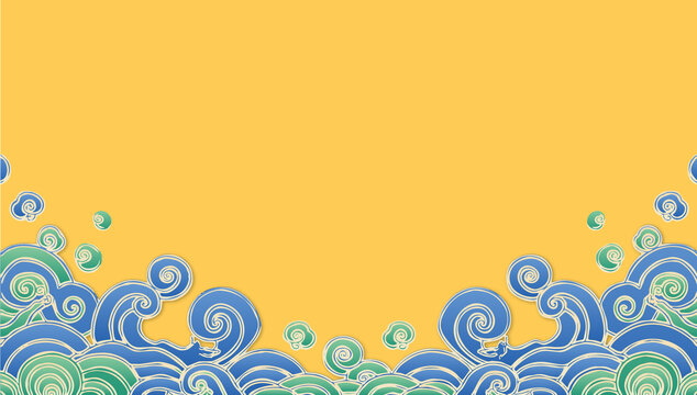 國(guó)潮海浪插畫