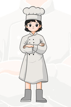 卡通女廚師