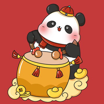 打鼓的大熊貓
