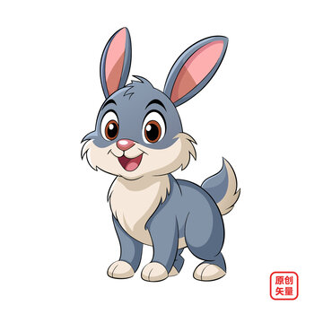 矢量插圖動物可愛小兔子
