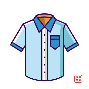矢量插圖服裝短袖襯衣