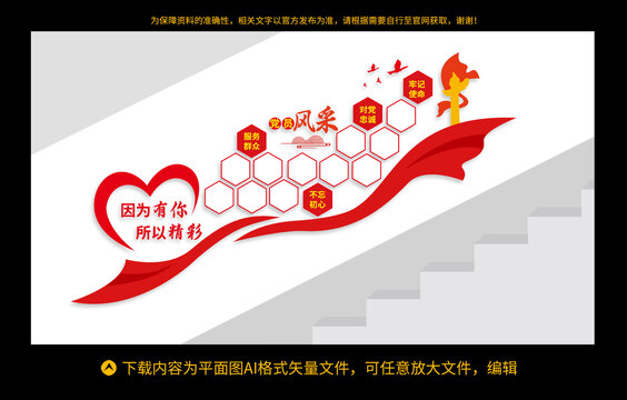 黨員風(fēng)采樓梯文化墻