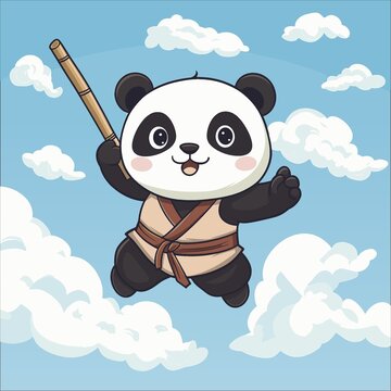 熊貓功夫插畫